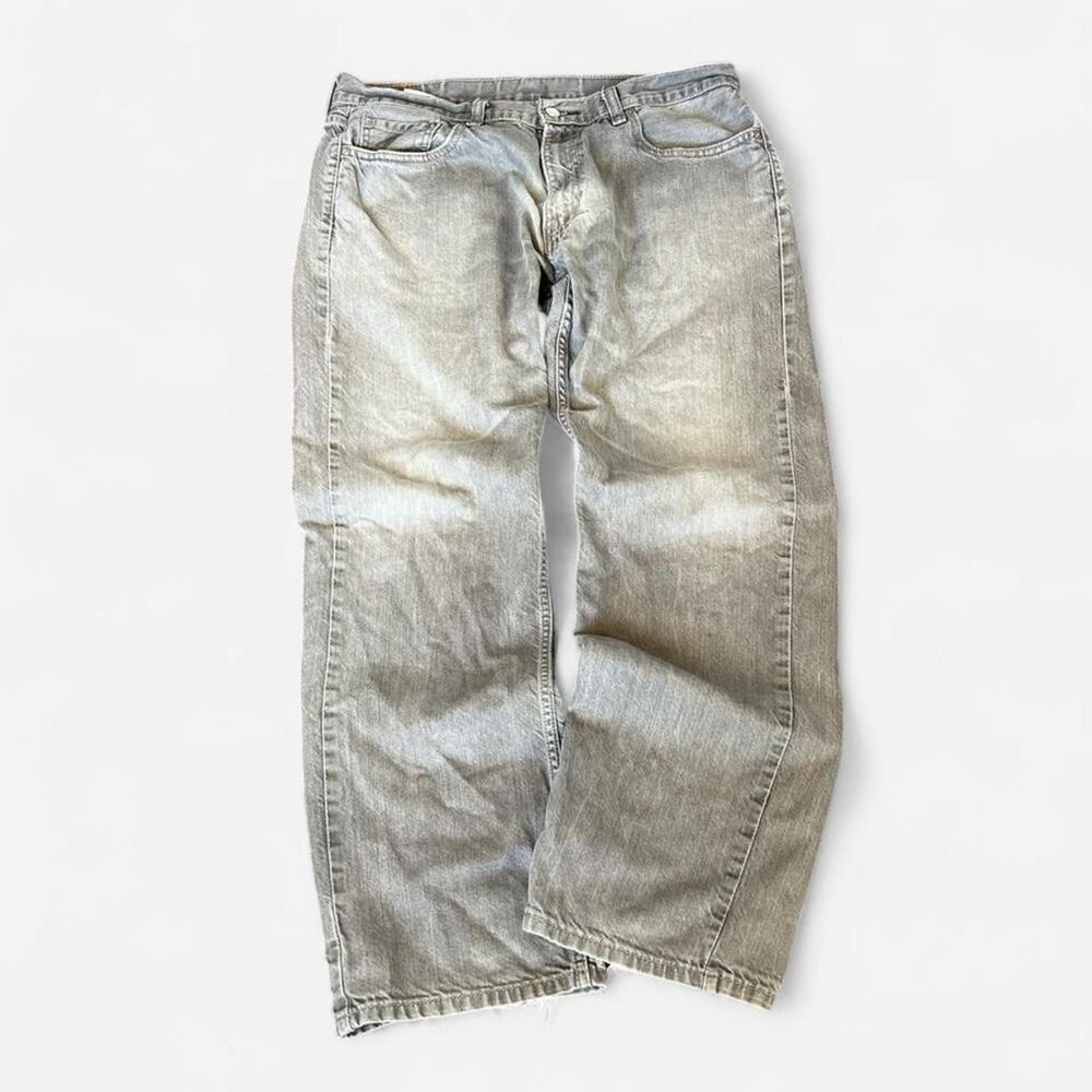 Levi's 559 Super Baggy Wide Leg gray light wash faded and distressed jeans